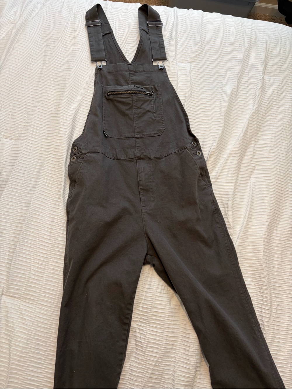 RVCA RARE Dark Charcoal Gray Overalls with Front Zip Pocket - Never Worn